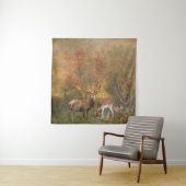 Deers in het herfstbos wandkleed (In situ)