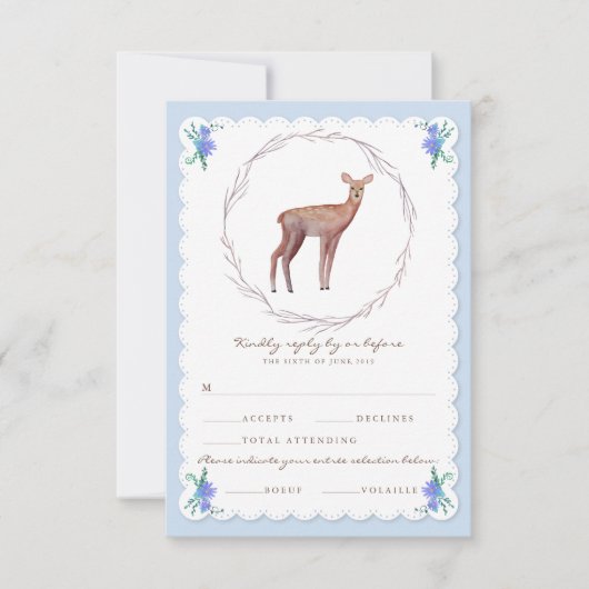 Deers in Love Woodland Winter Wedding RSVP (Devant)