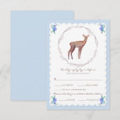 Deers in Love Woodland Winter Wedding RSVP (Devant / Derrière)