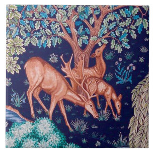 Deers in The Forest, William Morris Tegeltje