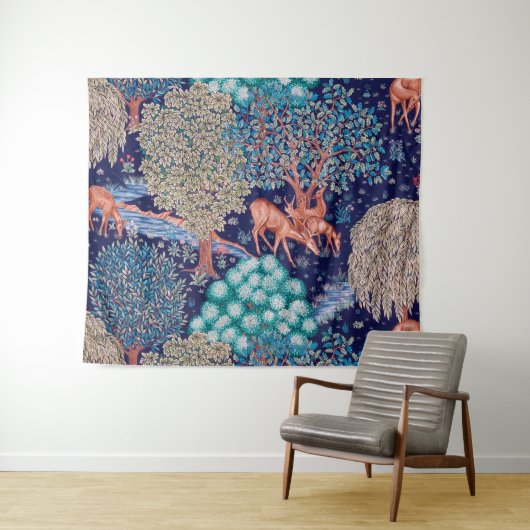 Deers in The Forest, William Morris Wandkleed (In Situ (horizontaal))