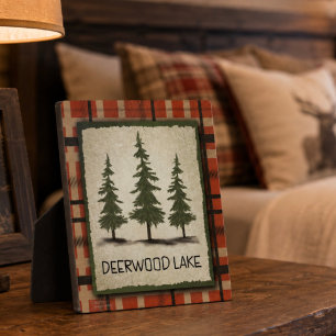 Deerwood Lake Pines Rustieke Inspiratie Plaquette Fotoplaat