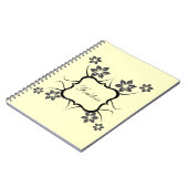 Déesse Carnet floral, gris foncé (Côté gauche)