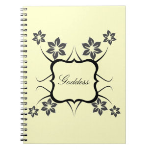 Déesse Carnet floral, gris foncé