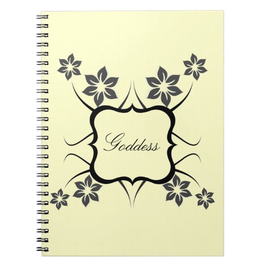 Déesse Carnet floral, gris foncé (Devant)