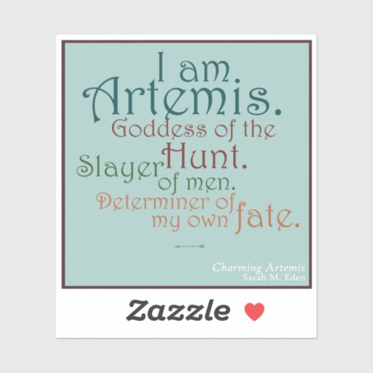 Déesse de la chasse autocollant (Feuille)