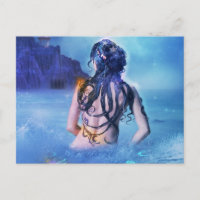 Déesse de la mer et carte postale de nuit