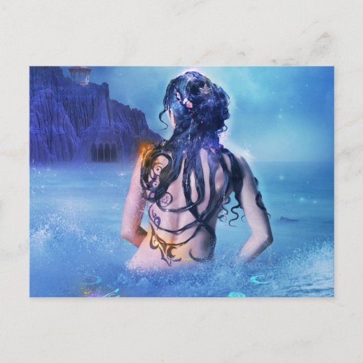 Déesse de la mer et carte postale de nuit (Devant)