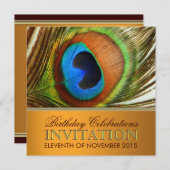 Déesse de Peacock Invitations de fête d'anniversai (Devant / Derrière)
