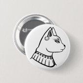 Déesse égyptienne - Bastet badge noir et blanc (Devant & derrière)