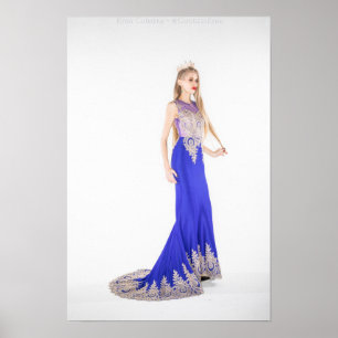 Déesse fascinante - affiche bleue 1 de robe et de