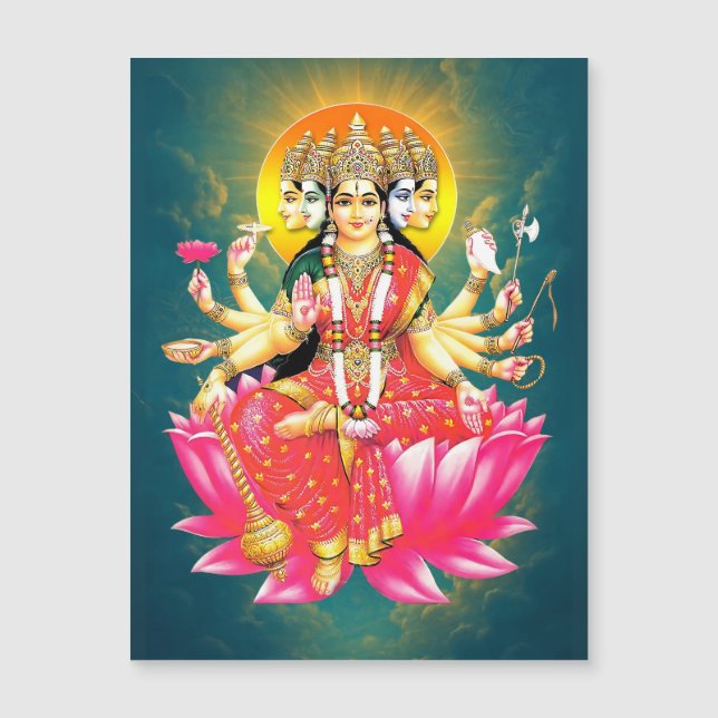 Déesse Gayatri Devi Hindu Deity Magnet flexible (Devant)