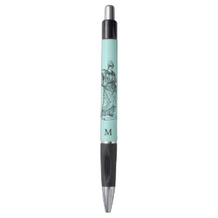 Déesse grecque Athéna & stylo monogramme
