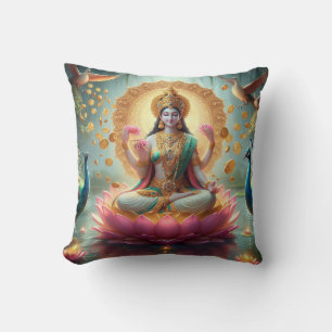 Déesse hindoue Lakshmi / Coussin Laxmi avec motif