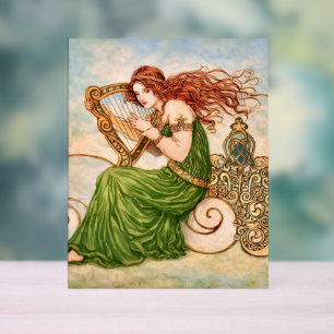 Déesse Irlandaise Jouant de la Harpe – Art Nouveau