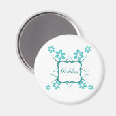 Déesse Magnet floral, Turquoise (Recto/Verso)