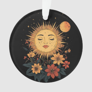 Déesse solaire céleste avec floraison de fleurs