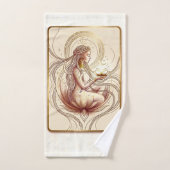 Déesse spirituelle du lotus sacré (Serviette à main)