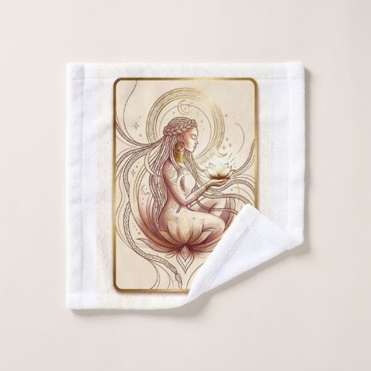 Déesse spirituelle du lotus sacré (Gant de toilette)