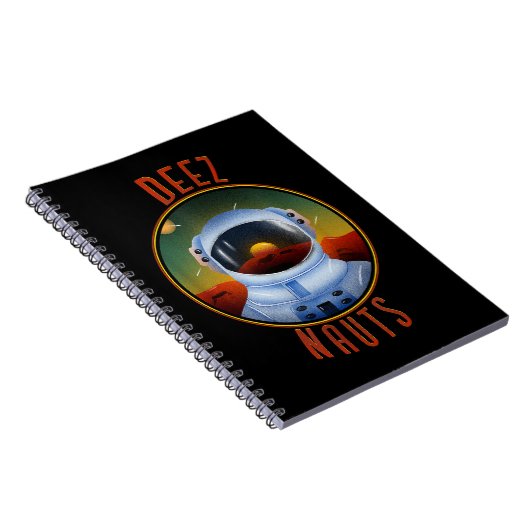 Deez Nauts Astronaut in Outer Space Funny Joke Adu Notitieboek (Rechterzijde)