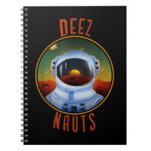 Deez Nauts Astronaut in Outer Space Funny Joke Adu Notitieboek