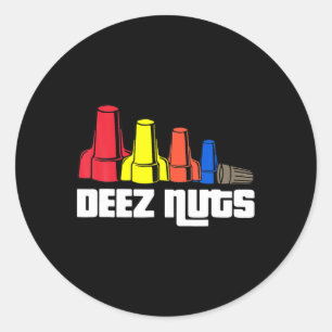 Deez Nuts elektricien voor mannen vrouwen geschenk Ronde Sticker