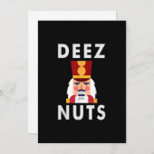 Deez Nuts Funny Kerstmis Nutkraker Kinder Kaart (Voorkant / Achterkant)