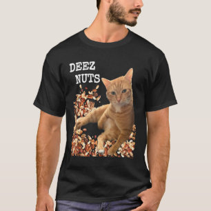 Deez Nuts grapje met Adorable kat en wat gemengde T-shirt