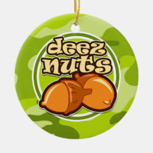 Deez Nuts; heldere groene camo , camouflagewas Keramisch Ornament