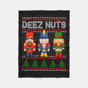 Deez Nuts Notenkraker Leuke Lelijke Kerstmis Fleece Deken