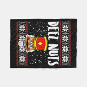Deez Nuts Nutcracker Funny Ugly Christmas Sweater Fleece Deken (Voorkant (Horizontaal))
