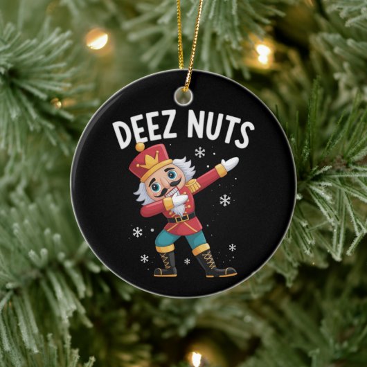 Deez Nuts Nutcracker Nut Funny Christmas Keramisch Ornament (Boom)