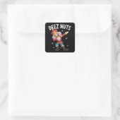 Deez Nuts Nutcracker Nut Funny Christmas  Vierkante Sticker (Tas)