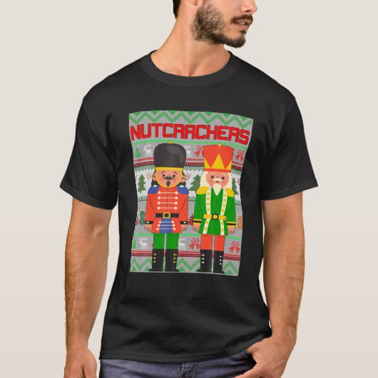 Deez Nuts Nutcrackers Soldaat Ugly Kerstly T-shirt (Voorkant)
