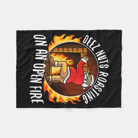 Deez Nuts Roasting On An Open Fire Fleece Deken (Voorkant (Horizontaal))