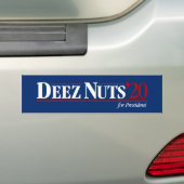 Deez Nuts voor President Bumpersticker (blauw) (Op auto)