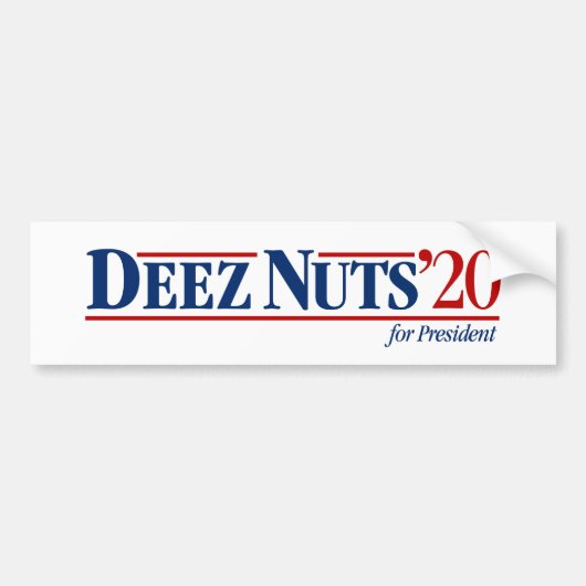 Deez Nuts voor President Bumpersticker (wit) (Voorkant)