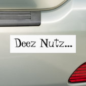 Deez Nutz... bumpersticker voor de verwarmingstoe (Op auto)