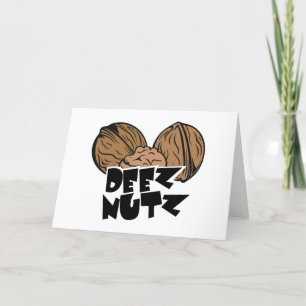 Deez Nutz Funny Illustratie Feestdagen Kaart