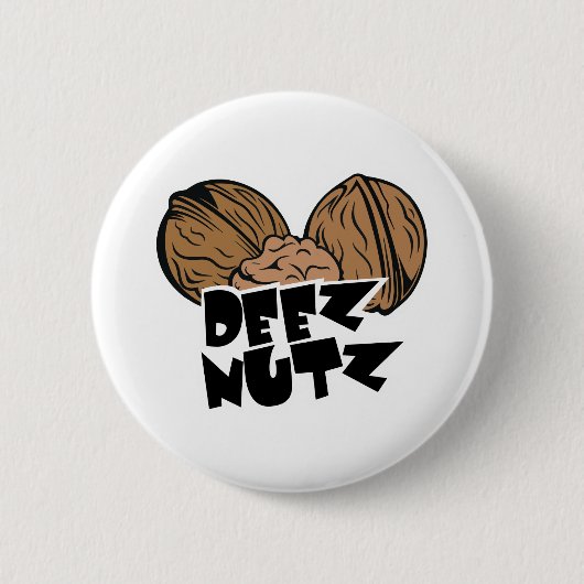 Deez Nutz Funny Illustratie Ronde Button 5,7 Cm (Voorkant)