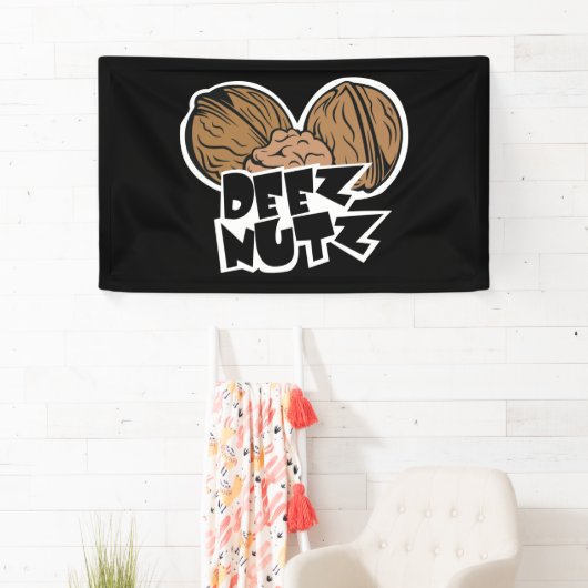 Deez Nutz Funny Illustratie Spandoek (Insitu)