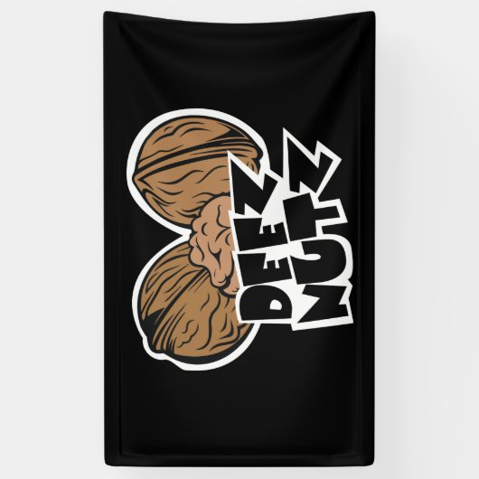 Deez Nutz Funny Illustratie Spandoek (Verticaal)