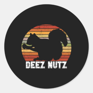 Deez Nutz Notenkraker Eekhoorn Gopher Chipmunk Dee Ronde Sticker