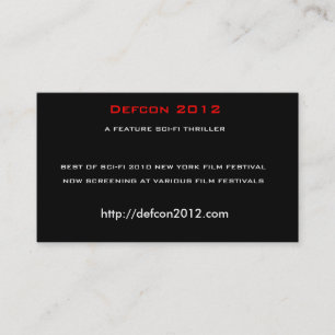 Defcon 2012, EEN FEATURE SCI-FI-THRILLER Visitekaartje
