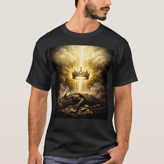 Defeated dragon by King Jesus T-Shirt (Devant)