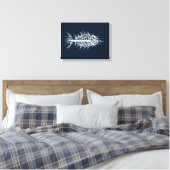 Défectuosité Pixel Art mural poisson blanc (Insitu(Chambre))