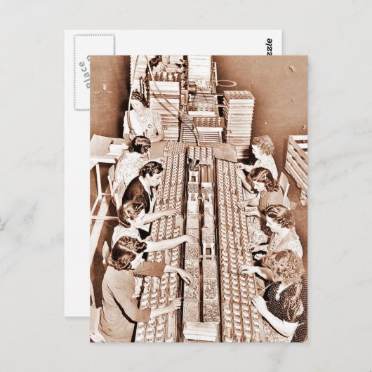 Defense Plant Assembly Line Briefkaart (Voorkant / Achterkant)