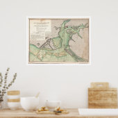 Defensie van Charleston SC Map 1778 Poster (Keuken)