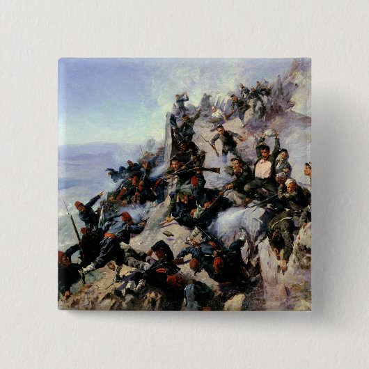 Defensie van de Eagle Aerie Vierkante Button 5,1 Cm (Voorkant)