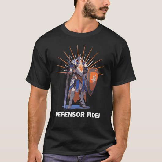 DEFENSOR FIDEI Ridders Tempelier Motto T-shirt (Voorkant)